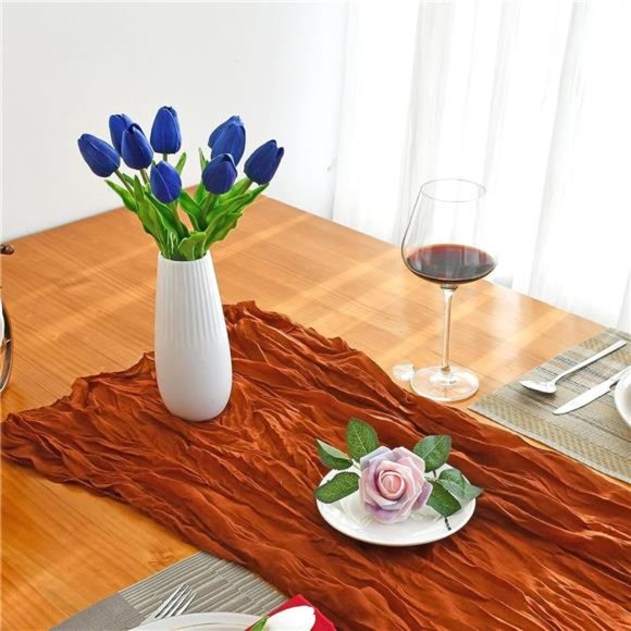 20pcs Royal Blue Artificial Tulip Silk Flowers 13.5" Kitchen Wedding Decorations - Picture 2 of 6